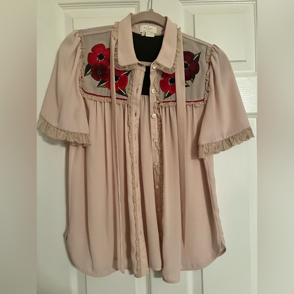 Rare Kate Spade button down with Embroidery details